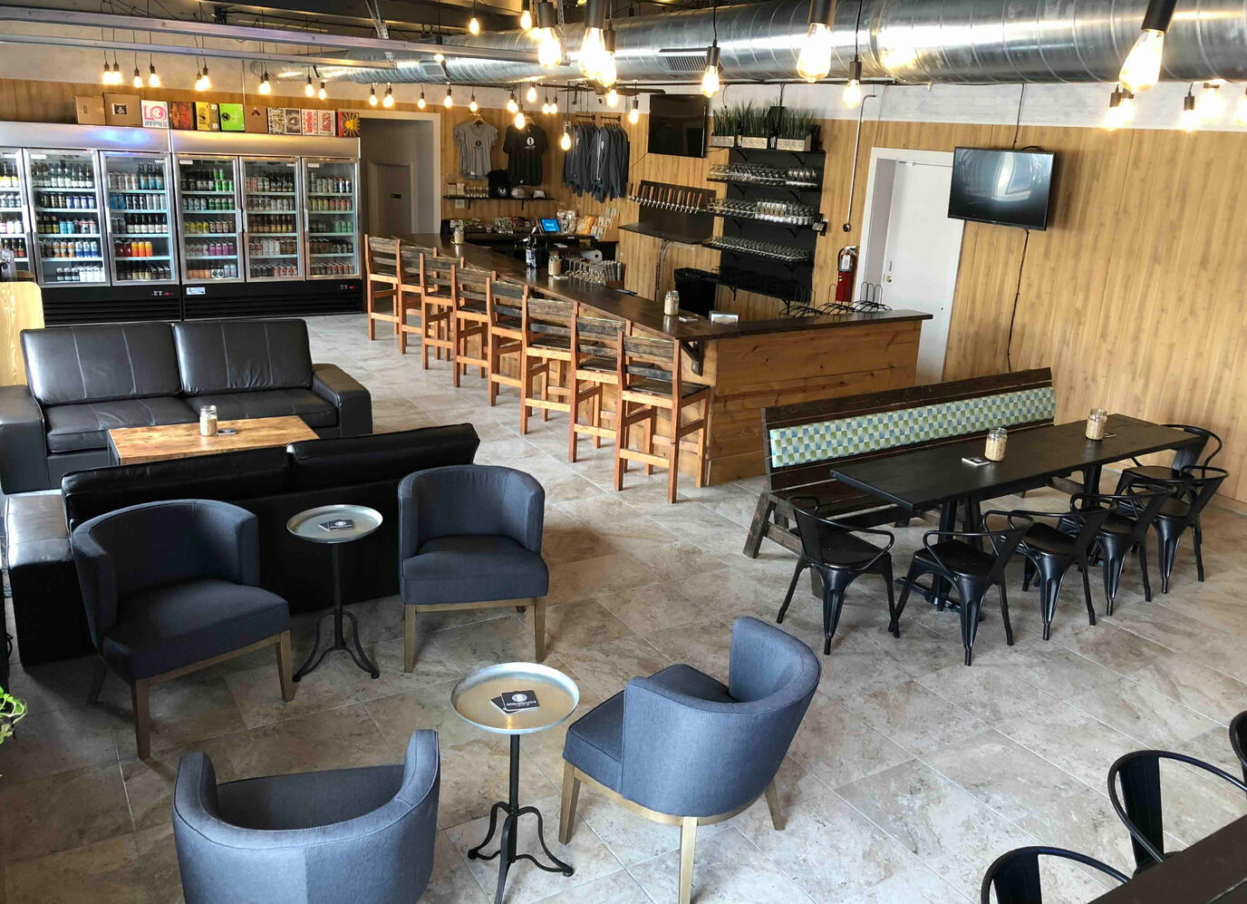 Finished Interior Seating, Bar, and Retail